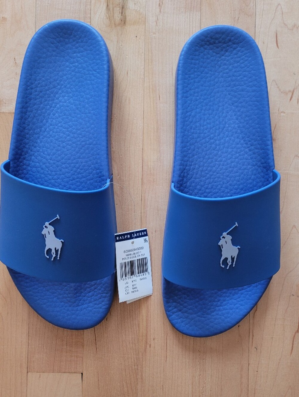 Polo Ralph Lauren Mens Big Pony Blue Slides NWT